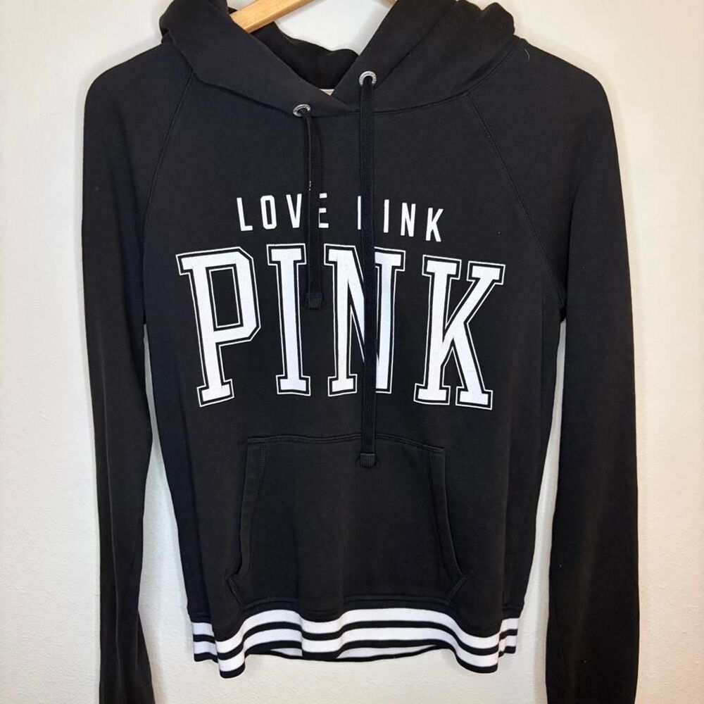 Y2K Victoria's Secret PINK black and white hoodie